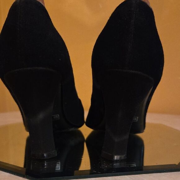 Bellini Elegant Black Women's Heels with Leopard Print Bow - Picture 4 of 9